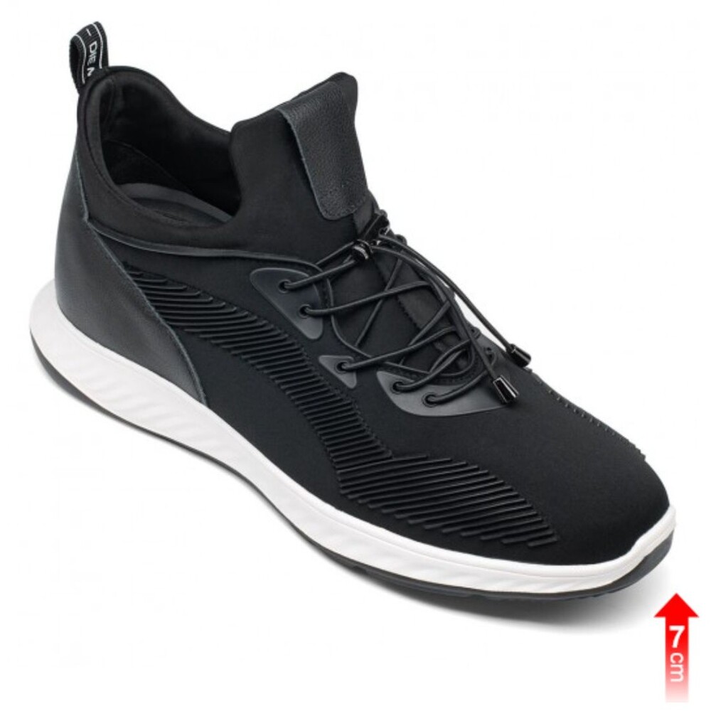 US10 CHAMARIPA Elevator Shoes Height Increasing black Sneaker For Men 7CM